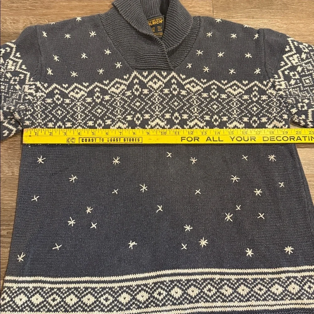 Woolrich Women’s Cowl Neck Knit Blue Fair Isle Winter Snow Sweater Size M - Picture 3 of 7